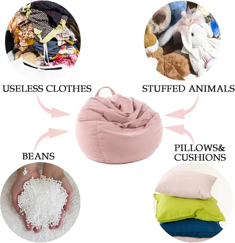 Miniatura 4 de LPMOERA Funda para Silla Puf de Almacenamiento de Animales de Peluche (Sin Relleno) Para Niños y Adultos. Camas Perezosas para Mascotas