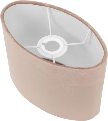 Miniatura 3 de Beaupretty Pantalla ovalada de tela para lámpara E27, cubierta de repuesto para lámpara de mesa, protector de luz de lámpara de pie