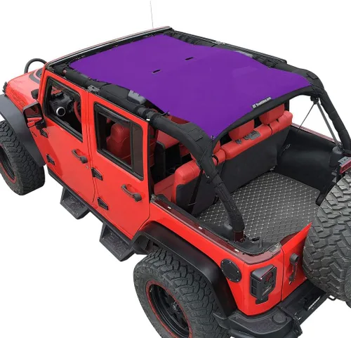 Miniatura 11 de Shadeidea JK - Parasol superior compatible con Jeep Wrangler JKU, cubierta de techo de malla suave (2007-2018) - Bloqueador de ruido de viento UV