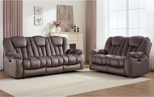 Miniatura 25 de EBELLO Silla reclinable manual con masaje y calor, sillón reclinable de tela suave para adultos con portavasos ocultos, bolsillo lateral, sofá
