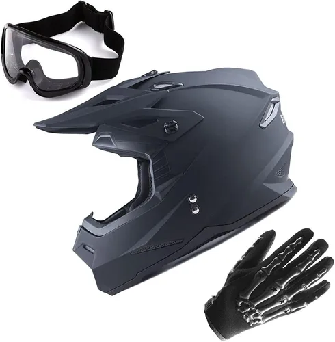 Miniatura 24 de 1Storm - Casco de motocross para adultos, BMX, MX, ATV, Dirt Bike, motocicleta cuádruple de cuatro ruedas, estilo de carreras, HF801 Sonic Blue