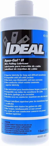 IDEAL Electrical 31-378 Aqua-Gel II Lubricante eléctrico para jalar, botella exprimible de 1 cuarto de galón, azul, 32 onzas líquidas (paquete de 1)