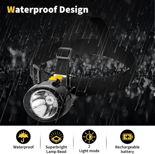 Miniatura 5 de Linterna frontal LED recargable, resistente al agua y a prueba de explosiones, linterna de alto brillo para acampar, correr por la noche, pesca