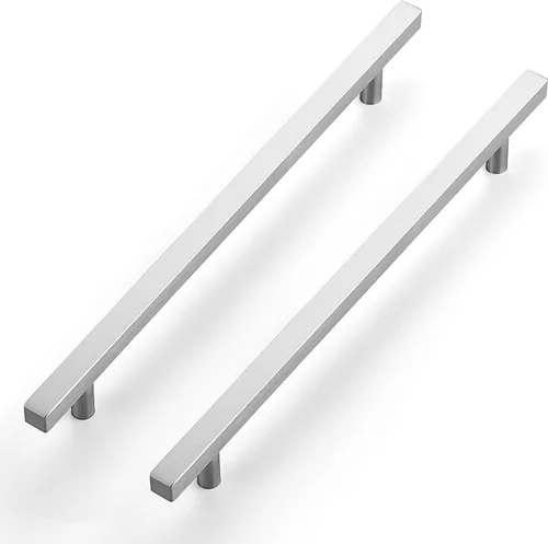 Miniatura 11 de Ravinte - Paquete de 5 manijas cuadradas para gabinete de cocina de 2 pulgadas, níquel cepillado, tiradores de gabinete de níquel satinado, hardware