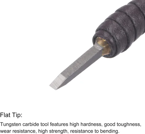 Miniatura 3 de uxcell Cuchillo para tallar cinceles de madera, punta plana de carburo de tungsteno de 0.118 in, herramienta de mano para carpintería, Graver 5.906