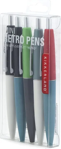 Miniatura 7 de Kikkerland Mini bolígrafos retro, juego de 5 (4329S)