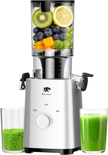 Exprimidor de prensado en frío, máquinas exprimidoras – Conducto de alimentación grande de 5.3 pulgadas para frutas y verduras enteras, potente