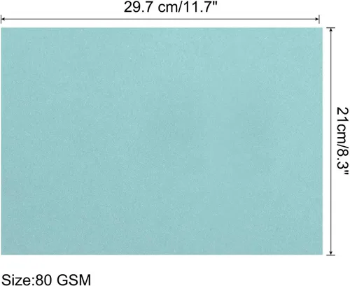 Miniatura 2 de MECCANIXITY 100 hojas de papel de copia de color 8.3 x 11.7 pulgadas Papel de impresora 80 g/m² azul claro para impresión de oficina, copia