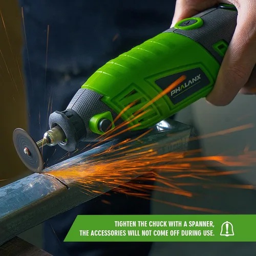 Miniatura 4 de Kit de herramientas rotativas de 180 W, PHALANX de 1.5 amperios de 6 velocidades variables con eje flexible, multiherramienta de 8000 a 32000 RPM