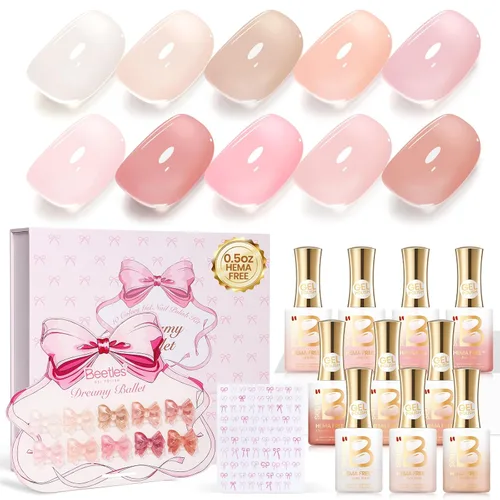 Miniatura 21 de Beetles - Juego de esmaltes de uñas de gel Magical Kingdom, kit de esmalte de gel de ojo de gato, 20 colores rosa brillante, azul, blanco, negro