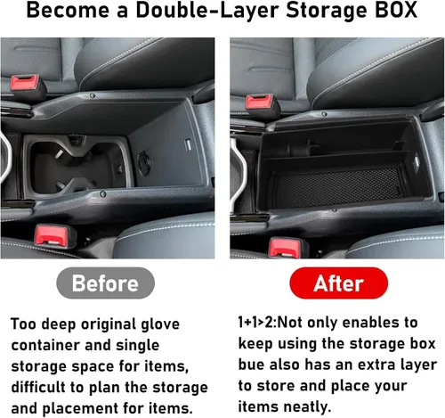 Miniatura 4 de TTCR-II Compatible con el organizador de consola central Volkswagen Tiguan 2025-2026, para consola VW Tiguan 2025 2026, bandeja organizadora