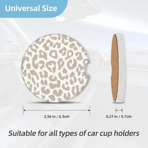 Miniatura 2 de Paquete de 2 Posavasos de Coche para Portavasos, Posavasos Universales de Cerámica de Piedra Absorbentes de 2.56" con Base de Corcho Antideslizante