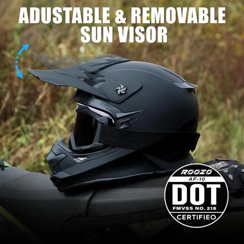Miniatura 4 de Casco de motocross para niños, casco de motocross para niños, casco de motocross para todoterreno, UTV, BMX, casco de motocicleta con guantes