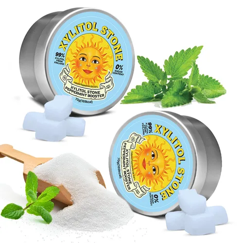 Miniatura 26 de Xylitol Stone Caramelos sin azúcar - Veganos y compatibles con dieta cetogénica, caramelos duros únicos sin azúcar - Dulces con 100% sabor natural