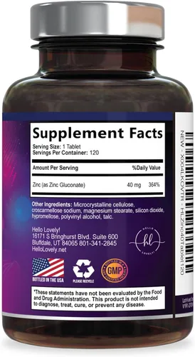 Miniatura 9 de Suplementos de zinc de 40 mg – Apoyo inmunológico de alta potencia y suplemento antioxidante – El mejor suplemento de zinc para la salud de la piel