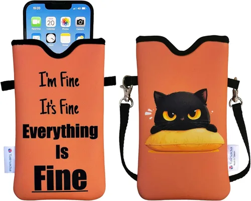 Miniatura 50 de Tainada Funda Estuche Bolsa de Neopreno para Teléfono para Hombres y Mujeres con Correa Cruzada/Cordón para el Cuello para iPhone 17/16/15 Pro Max
