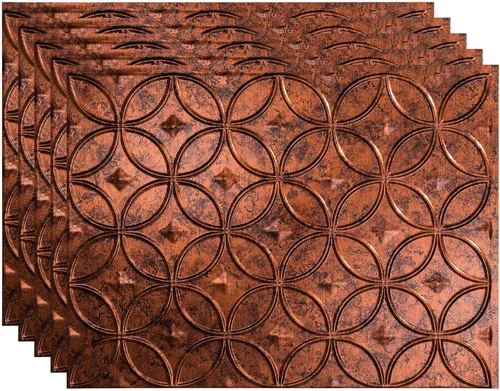 Miniatura 6 de FASÄDE Anillos Panel de Revestimiento Decorativo de Vinilo de 18 x 24 pulgadas en Bronce Argent (Paquete de 5)