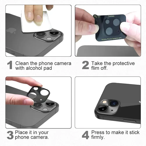 Miniatura 6 de Protector de lente de cámara para iPhone, [2 unidades] Funda protectora de aleación de aluminio premium para lente de cámara trasera