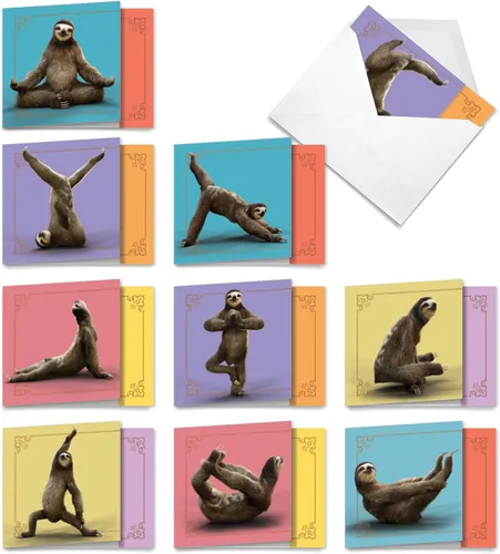 Miniatura 12 de The Best Card Company - 10 adorables tarjetas de notas en blanco (4 x 5.12 pulgadas) - Tarjetas de vida silvestre y animales, juego surtido