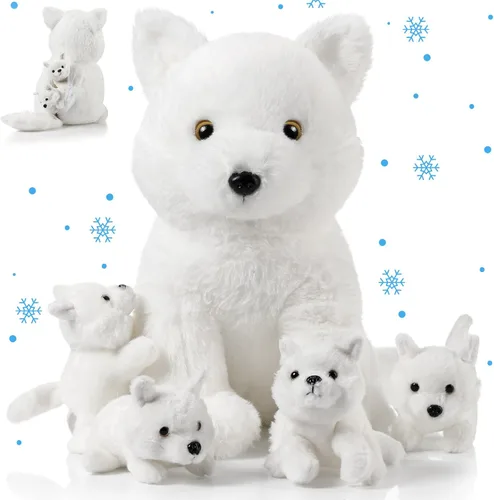 Miniatura 10 de Lenwen 5 piezas de juguetes de peluche de ajolotl, 1 mamá negra con 4 bebés lindos, animales de peluche ajolote peluches en la barriga, regalos