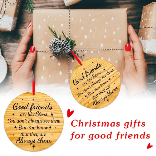 Miniatura 6 de PETCEE Adornos de Navidad en liquidación – Adornos de amistad 2025 Good Friends Decoración colgante para árbol de Navidad, recuerdo, regalos