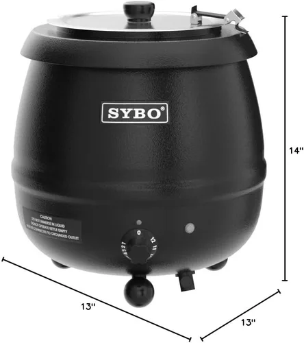 Miniatura 7 de SYBO - Hervidor de sopa comercial, 10.5 cuartos, SB-6000-1B Negro