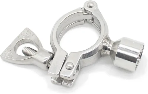 Miniatura 4 de RAHBI 0.748 in-4.016 in SS 304 abrazadera de tubo de acero inoxidable Soporte de tubo Soporte de tubo con BSP 1/2 "0.5 pulgadas rosca hembra pausada