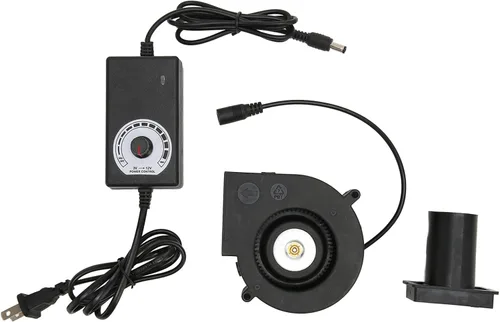 Miniatura 9 de Mini ventilador de 4.724 in, alta velocidad ajustable 110CFM 6000RPM 45dB silencioso ventilador de refrigeración para electrónica DVR módem ABS 4.7