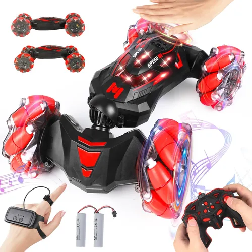 Miniatura 7 de Auto de acrobacias RC con detección de gestos, 2.4 GHz 4WD, control remoto, sensor de gestos, auto de juguete con control remoto de deriva con giros