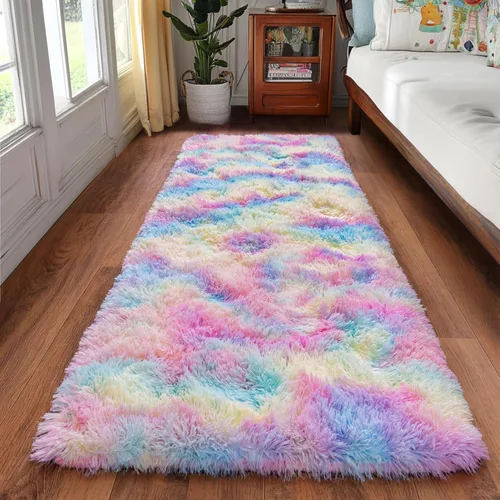 Miniatura 89 de Alfombras de Pasillo para Dormitorio 2x6 pies Alfombras de Pasillo para Pasillos Antideslizantes Suaves de Pelo Largo Alfombra de Cabecera, Alfombra
