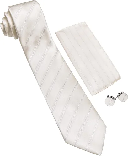 Miniatura 386 de Barry.Wang Juego de corbatas para hombre, corbata de seda a rayas, tejido a cuadros, gemelos formales, negocios, boda