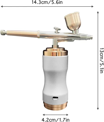 Miniatura 9 de Kit de aerógrafo con compresor, pistola de aerógrafo inalámbrica portátil, mini compresor de aire recargable de mano, para maquillaje, decoración