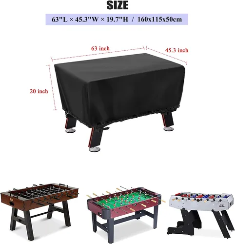 Miniatura 5 de Funda para mesa de futbolín, funda impermeable para mesa de fútbol, para interiores y exteriores, 57 pulgadas de largo x 45 pulgadas de ancho x 30