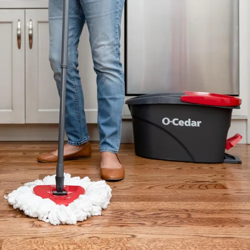 Miniatura 9 de O-Cedar - Sistema de limpieza de pisos, trapeador giratorio de escurrido fácil de microfibra y cubeta