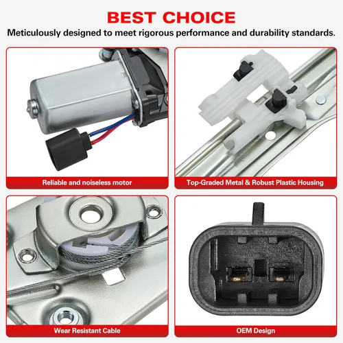 Miniatura 2 de BDFHYK 751-648 Regulador de Elevalunas Eléctrico con Motor Delantero Izquierdo del Lado del Conductor para Fiat 500 2012-2019 52060971, 51876269