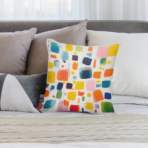 Miniatura 7 de Almohadas grandes para cama, fundas de almohada abstractas coloridas con patrón de rayas verticales, fundas de almohada cuadradas suaves, fundas