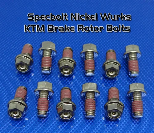 Miniatura 2 de Specbolt Nickel Wurks mc Kit de pernos de rotor de freno Compatible con: KTM SX SXF EXC XC XC-W EXC-F SX-X Match for # 59009062013 GasGas Husqvarna