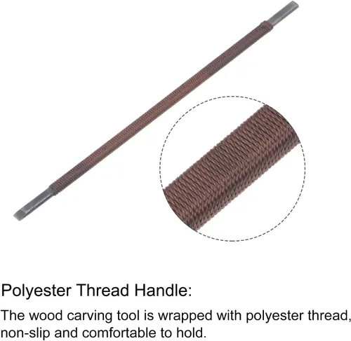 Miniatura 4 de uxcell Cuchillo para tallar cinceles de madera, 0.138 in de acero al manganeso punta plana herramienta de mano para carpintería Graver 5.512 in