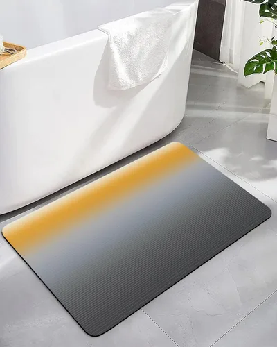 Tapete de baño gris degradado para bañera, antideslizante, de secado rápido y absorbente, tierra de diatomeas, cocina, ducha, fregadero, lavable,