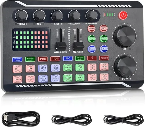 Miniatura 12 de Mezcladores DJ jindaaudio Consola de Mezcla de Audio de 8 Canales con Bluetooth, Interfaz de Audio USB con Alimentación Fantasma de 48V, Mesa