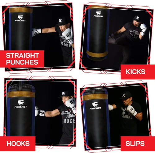 Miniatura 2 de Saco de boxeo pesado extra grande de lujo para adultos, boxeo, artes marciales, Muay Thai, equipo de entrenamiento de fuerza, lleno, 4 pies, 135