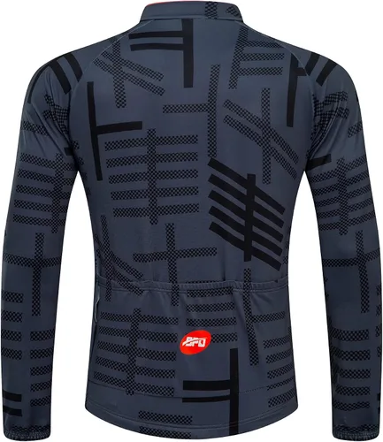 Miniatura 3 de sponeed - Ropa de ciclismo para hombres de manga larga para bicicleta de montaña de carretera camisa para bicicleta con pantalones acolchados