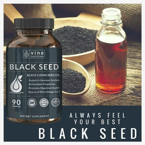 Miniatura 6 de Cápsulas de aceite de semilla negra – 1000 mg prensado en frío Nigella Sativa – 90 cápsulas blandas (suministro para 45 días) – 100% puro, sin