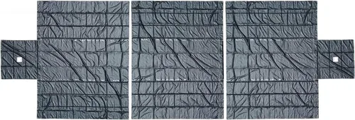 Mytee Products Lona de madera plana de 20 x 18 pies, 3 piezas con caída de 6 pies, lona impermeable de vinilo negro resistente de 18 onzas para