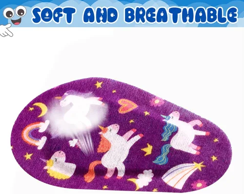 Miniatura 4 de Panelee 60 parches adhesivos para ojos para niños y niñas, patrones de unicornio, parches para ojos de niños pequeños, material transpirable a