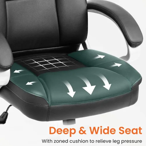 Miniatura 4 de NEO CHAIR Escritorio de oficina ergonómico para videojuegos, silla de computadora con respaldo alto, piel sintética ajustable con soporte lumbar