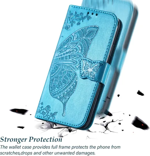Miniatura 6 de Funda tipo cartera para Motorola Moto G Stylus 5G 2023, funda con tapa para mujer con estampado de mariposa en relieve de piel sintética, ranuras