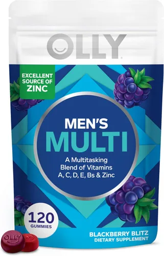 Miniatura 11 de OLLY Gomitas múltiples para hombre, apoyan el bienestar general*Vitaminas A, C, D, E, Bs y zinc, sabor BlackBerry Blitz, suministro para 65 días