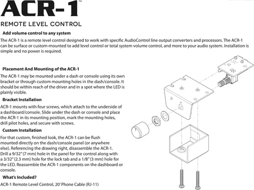Miniatura 7 de Audio Control ACR1 - Mando a distancia para procesadores de control de audio