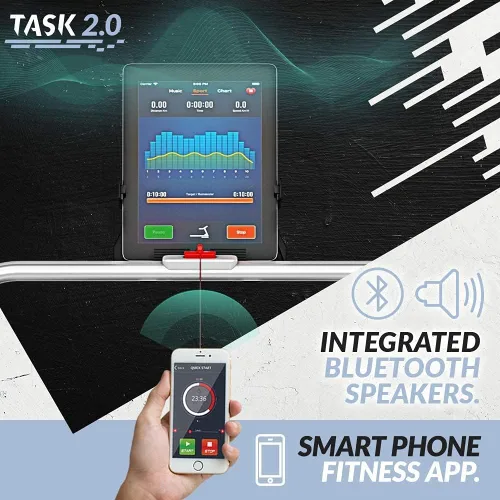 Miniatura 2 de Bluefin Fitness Kick 2.0 Tarea 2.0 Innovadora caminadora plegable de alta velocidad Almohadilla para el hogar Tecnología de protección